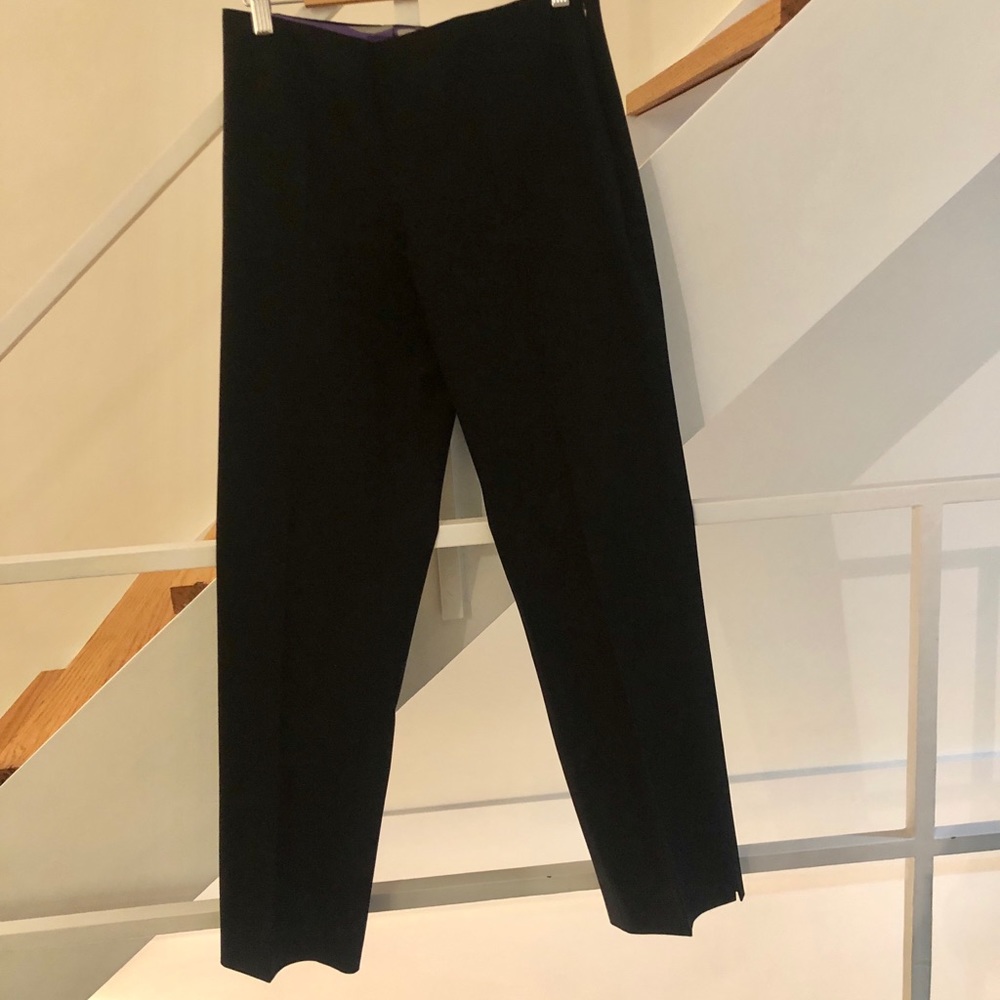 Pucci Black Cotton Pants w Pucci Pattern Trim IT 42